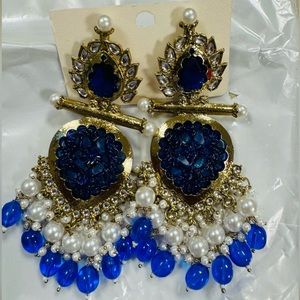 Indian Chandbalis/Jhumkas Royal Blue color